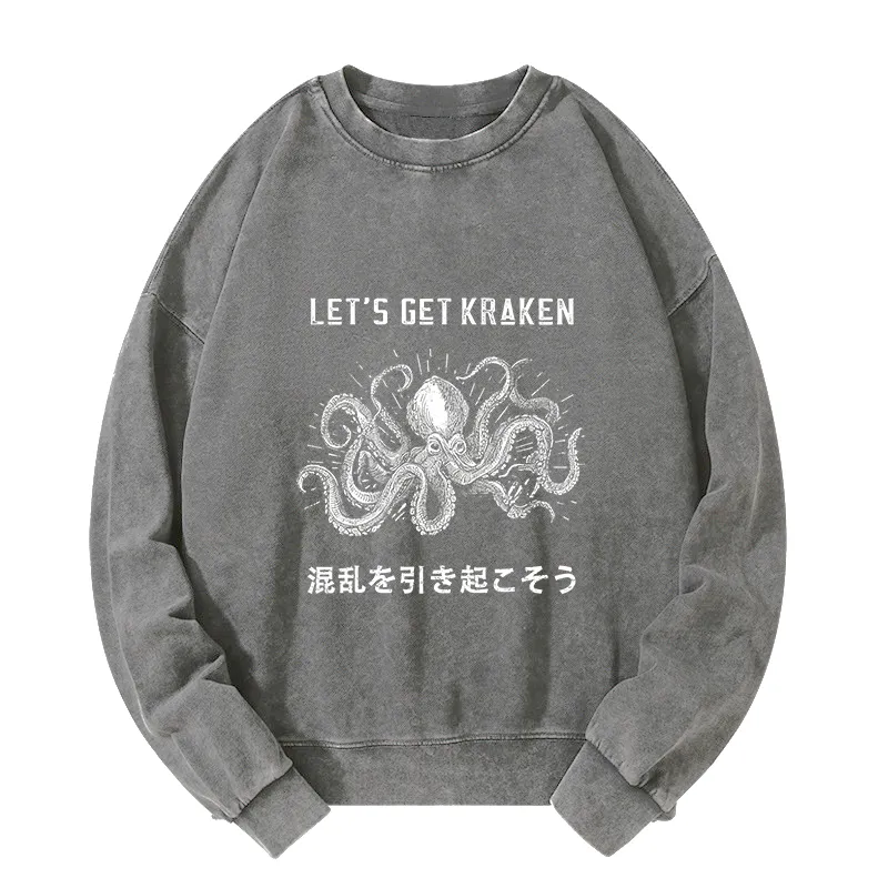 Tokyo-Tiger Funny Octopus：Let’s Get Kraken Washed Sweatshirt