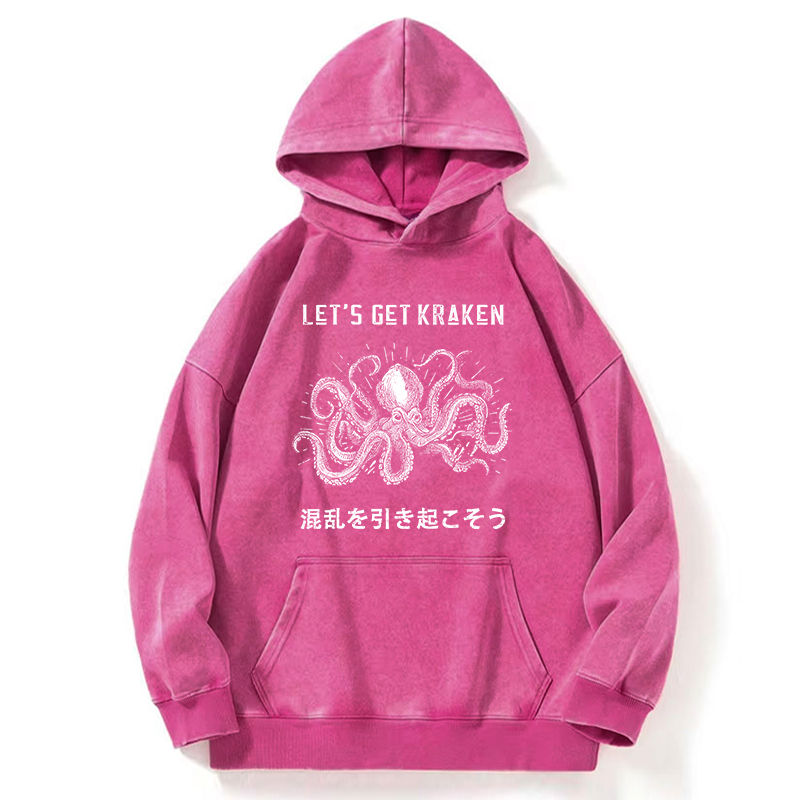 Tokyo-Tiger Funny Octopus：Let’s Get Kraken Washed Hoodie