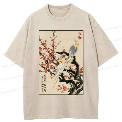 Tokyo-Tiger Whispers of Silent Blossoms Washed T-Shirt
