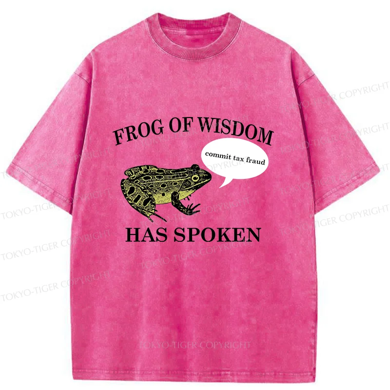 Tokyo-Tiger Frog Of Wisdom Funny Washed T-Shirt