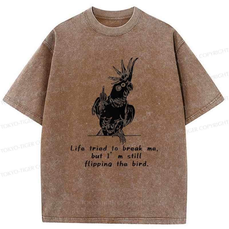 Tokyo-Tiger Attitude Towards Life Washed T-Shirt