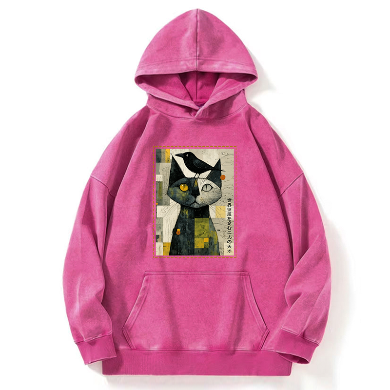 Tokyo-Tiger The Cat And The Crow Are Planning To Rule The World Washed Hoodie