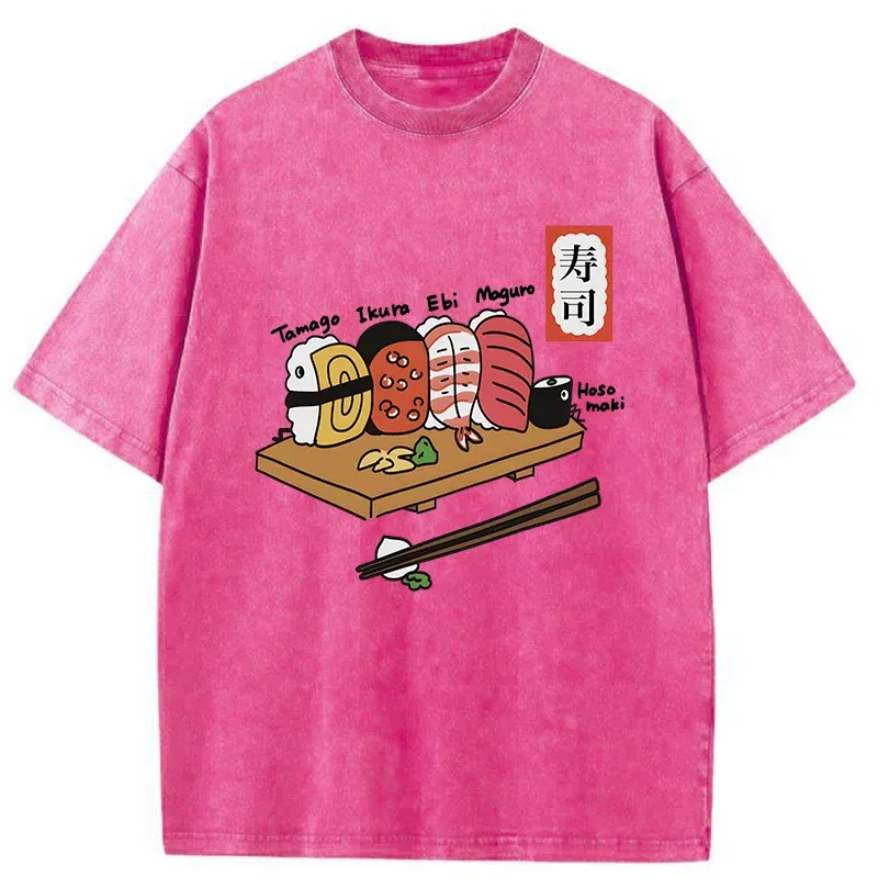 Tokyo-Tiger Delicious Sushi Washed T-Shirt