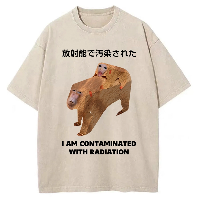 Tokyo-Tiger Monkey Contaminated By Radiation Washed T-Shirt
