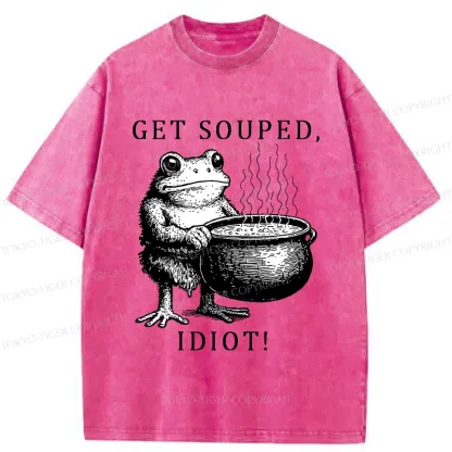 Tokyo-Tiger Get Soup Funny Washed T-Shirt