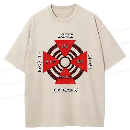 Tokyo-Tiger Reincarnation Kanji Washed T-Shirt