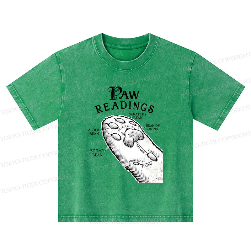 Tokyo-Tiger Funny Cat Paws Kids Washed T-Shirt