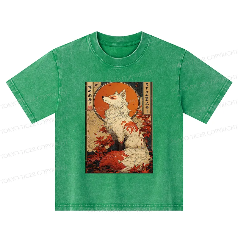 Tokyo-Tiger The Fox of Fates: A Tale of Nine Tails Kids Washed T-Shirt