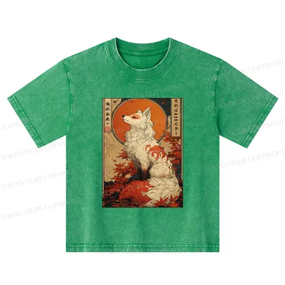 Tokyo-Tiger The Fox of Fates: A Tale of Nine Tails Kids Washed T-Shirt