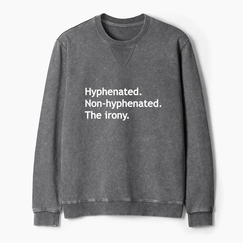 Tokyo-Tiger Hyphenated Funny Washed Terry Sweatshirt