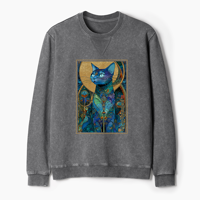 Tokyo-Tiger The Cat’s Plan To Rule Them All Washed Terry Sweatshirt