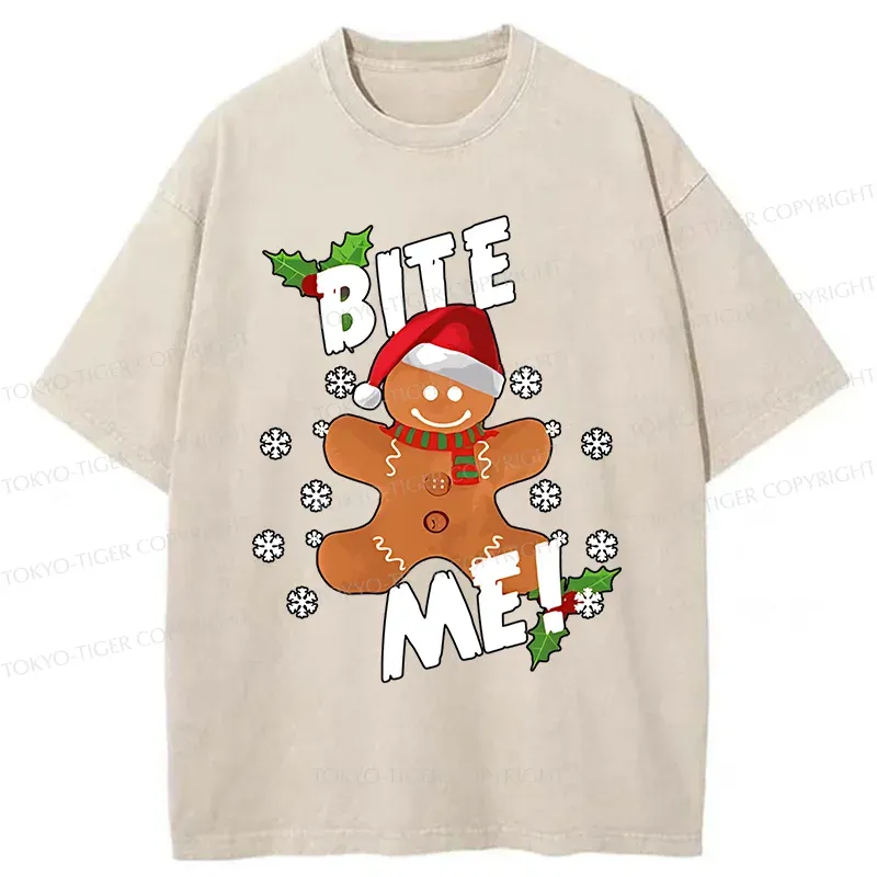 Tokyo-Tiger Eat The Gingerbread Man Washed T-Shirt