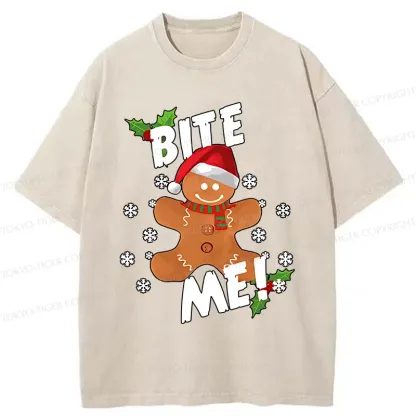 Tokyo-Tiger Eat The Gingerbread Man Washed T-Shirt