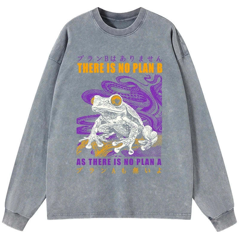 Tokyo-Tiger Thers Is No Plan B Frog Washed Long Sleeve T-Shirt