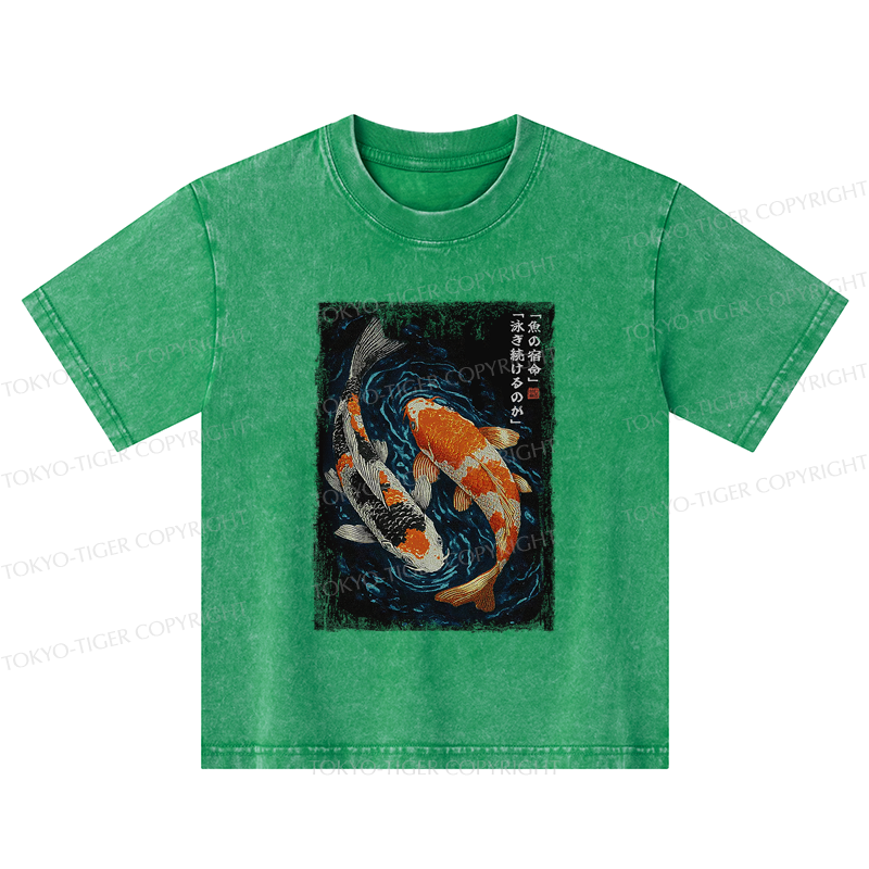 Tokyo-Tiger Eternal Currents: The Life Of A Fish Kids Washed T-Shirt