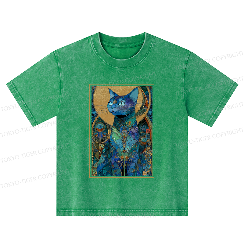 Tokyo-Tiger The Cat’s Plan To Rule Them All Kids Washed T-Shirt