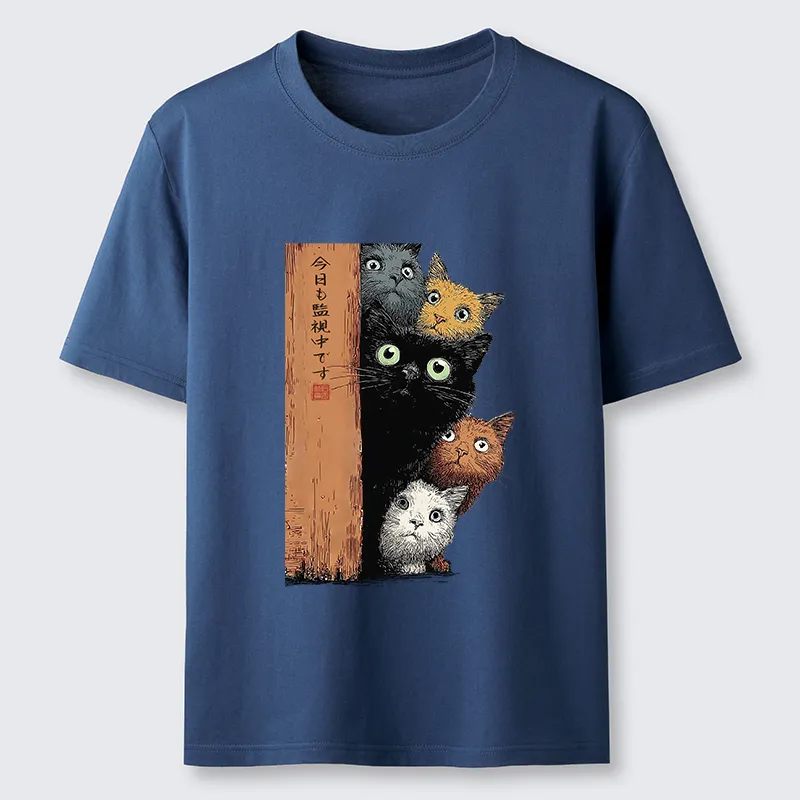 Tokyo-Tiger Five Cats Are Watching You Classic T-Shirt