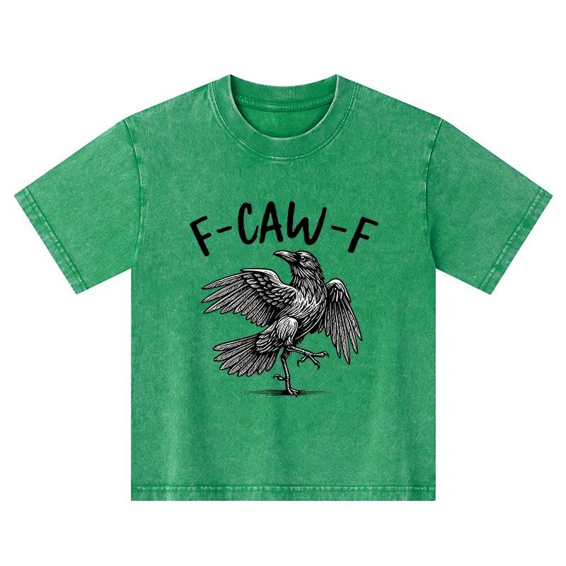 Tokyo-Tiger Crow's Cry Funny Kids Washed T-Shirt