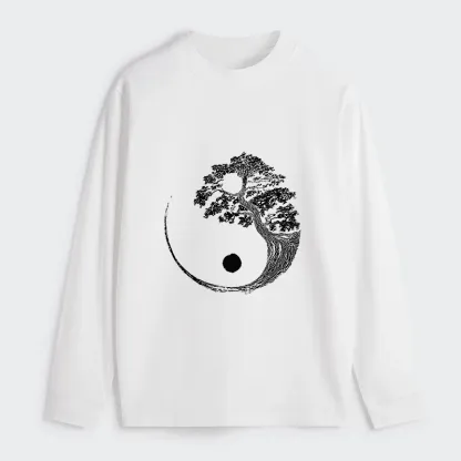 Tokyo-Tiger Yin-Yang Tai Chi Tree Classic Long Sleeve T-Shirt