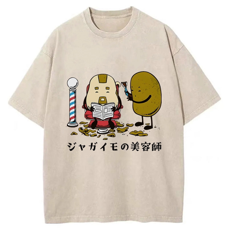 Tokyo-Tiger Potato Hairdresser Washed T-Shirt