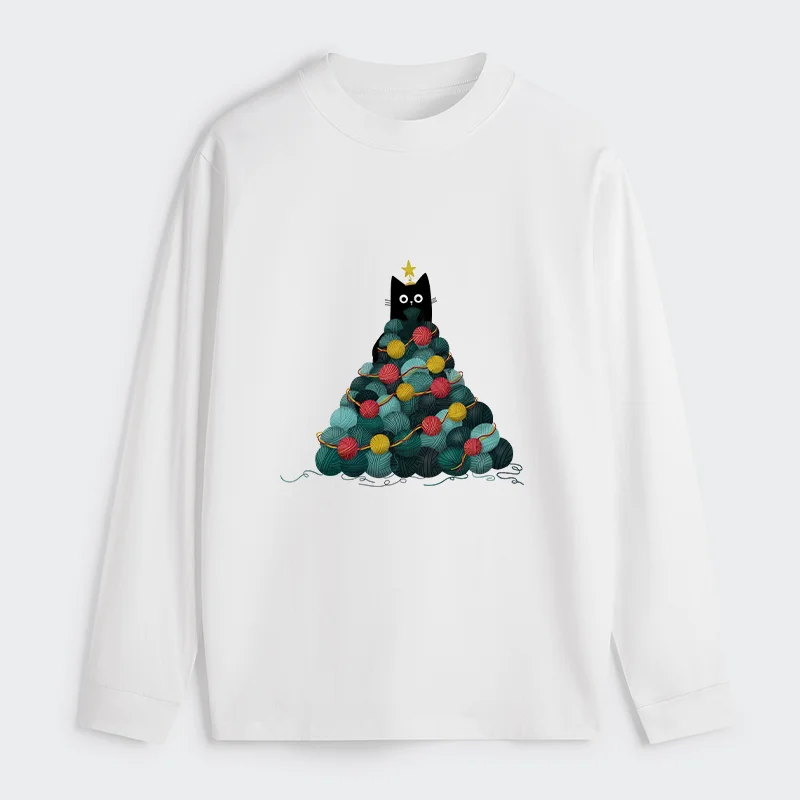 Tokyo-Tiger Yarn Christmas Tree Cat Classic Long Sleeve T-Shirt