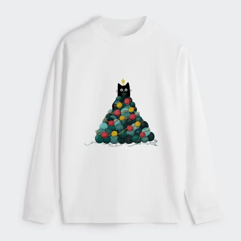 Tokyo-Tiger Yarn Christmas Tree Cat Classic Long Sleeve T-Shirt Sale