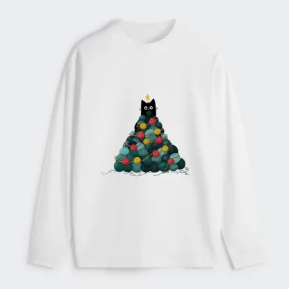 Tokyo-Tiger Yarn Christmas Tree Cat Classic Long Sleeve T-Shirt