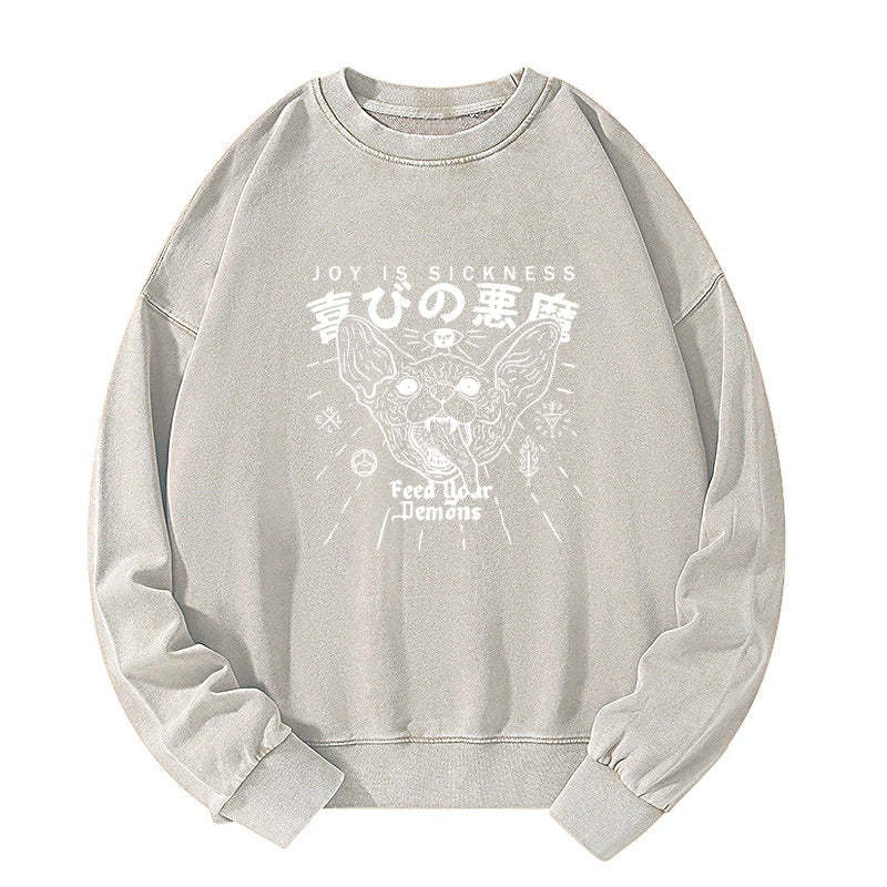 Tokyo-Tiger Joy Is Sickness Washed Sweatshirt