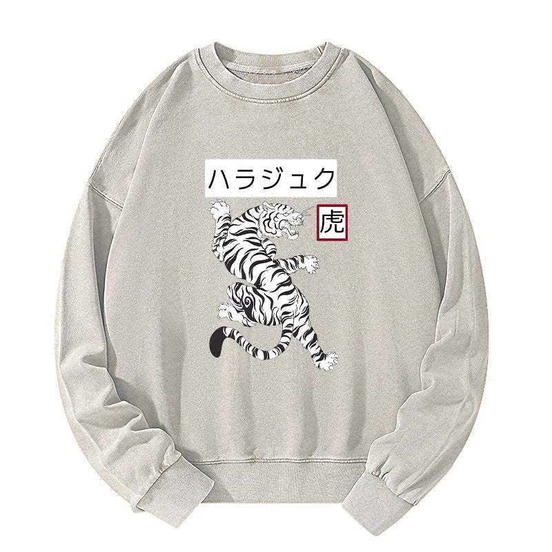 Tokyo-Tiger White Tiger Washed Sweatshirt Sale – tokyo-tiger