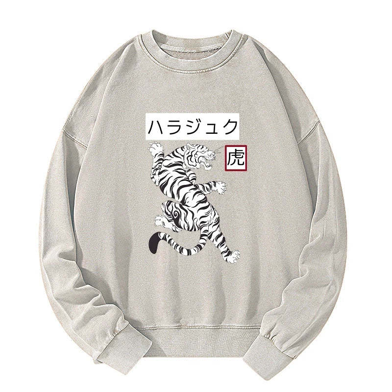 Tokyo-Tiger White Tiger Washed Sweatshirt Sale – tokyo-tiger