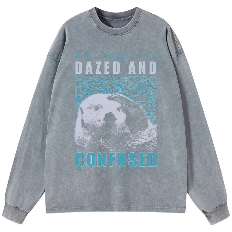 Tokyo-Tiger Question The Otter Japanese Washed Long Sleeve T-Shirt