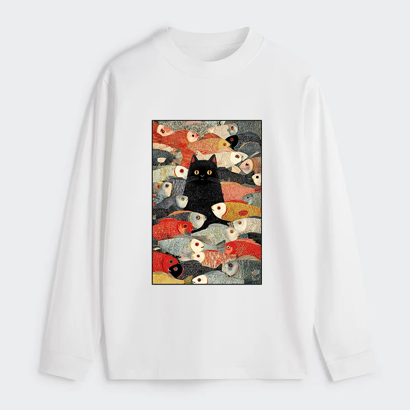 Tokyo-Tiger Cats And Fish Classic Long Sleeve T-Shirt