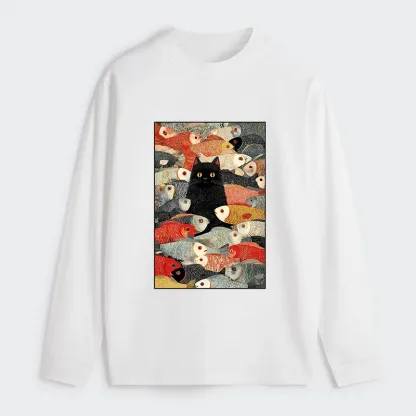 Tokyo-Tiger Cats And Fish Classic Long Sleeve T-Shirt