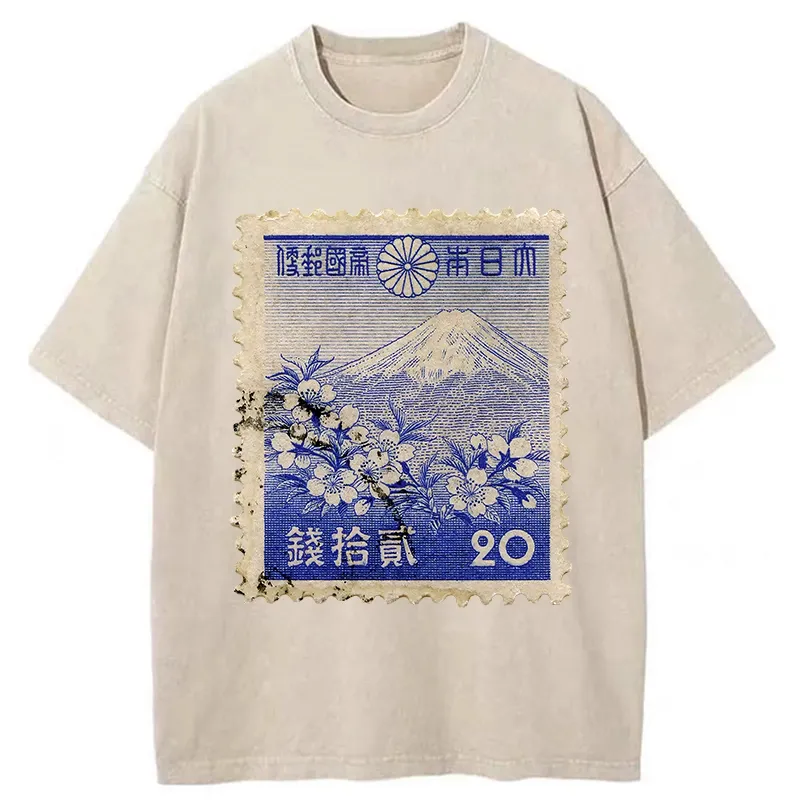 Tokyo-Tiger Japan Vintage Stamp Washed T-Shirt
