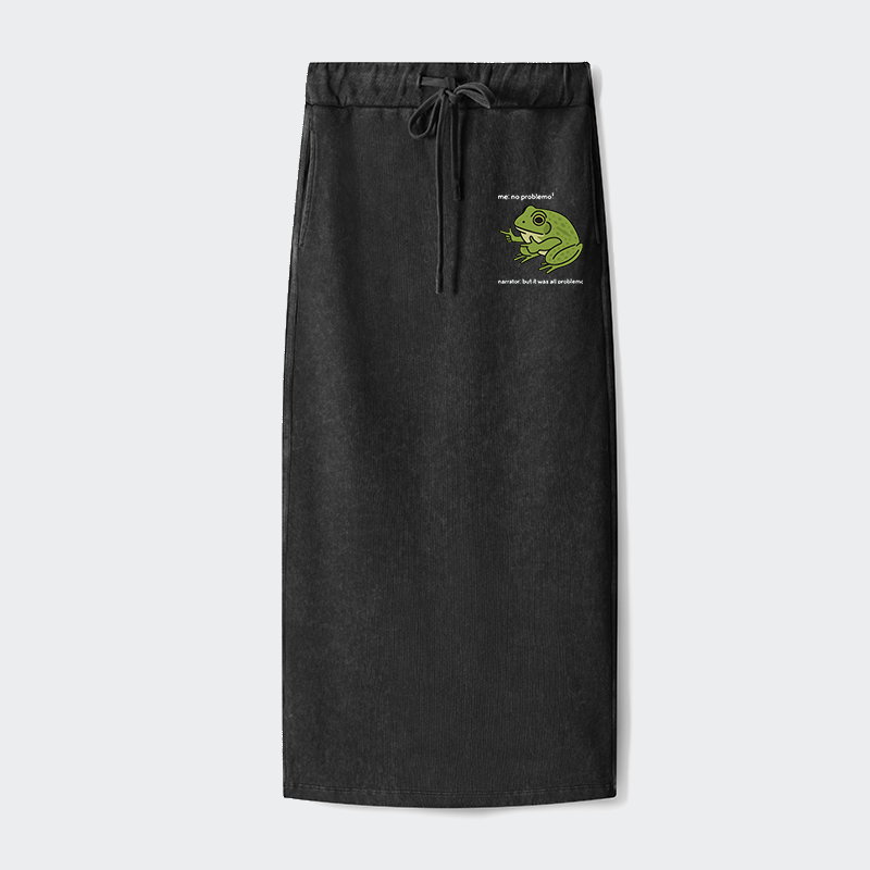 Tokyo-Tiger Stupid Frog Meme Washed Terry Skirt