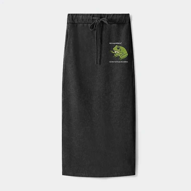 Tokyo-Tiger Stupid Frog Meme Washed Terry Skirt