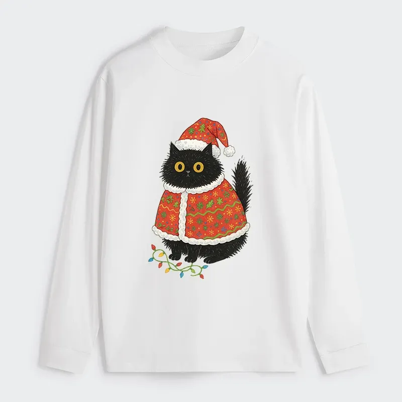 Tokyo-Tiger Cat Wearing Santa Hat Classic Long Sleeve T-Shirt