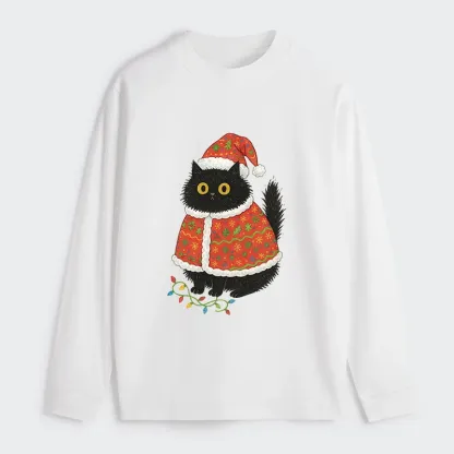 Tokyo-Tiger Cat Wearing Santa Hat Classic Long Sleeve T-Shirt
