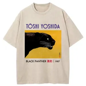 Image of Tokyo-Tiger Black Panther Washed T-Shirt