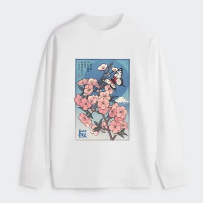 Tokyo-Tiger Ukiyoe Japanese Cherry blossoms Poster Classic Long Sleeve T-Shirt