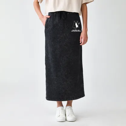 Tokyo-Tiger Cat Said Don't Worry Washed Terry Skirt