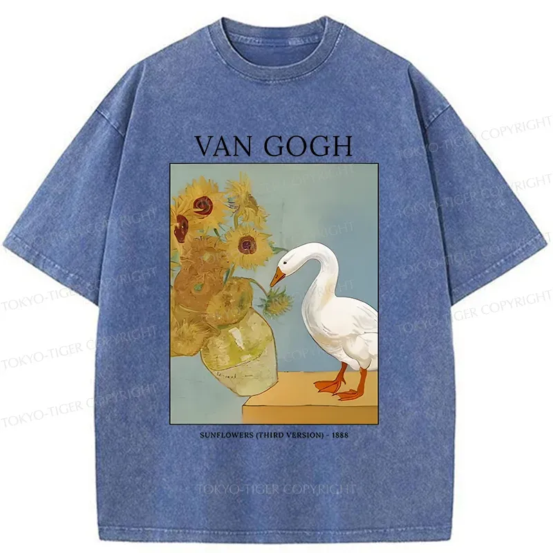 Tokyo-Tiger Van Gogh And Geese Washed T-Shirt