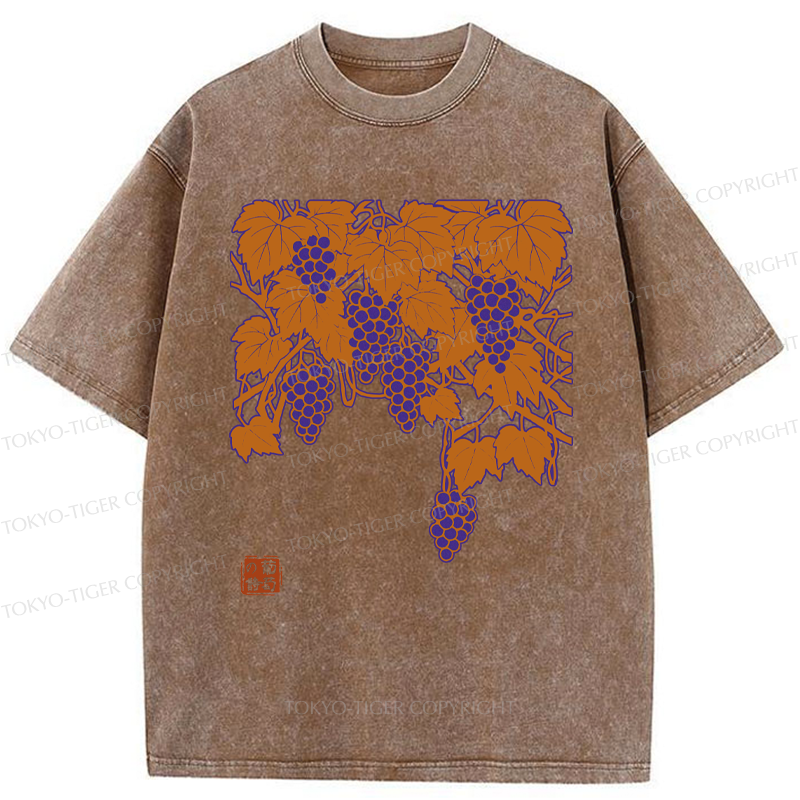 Tokyo-Tiger Flourishing Grapevines Washed T-Shirt