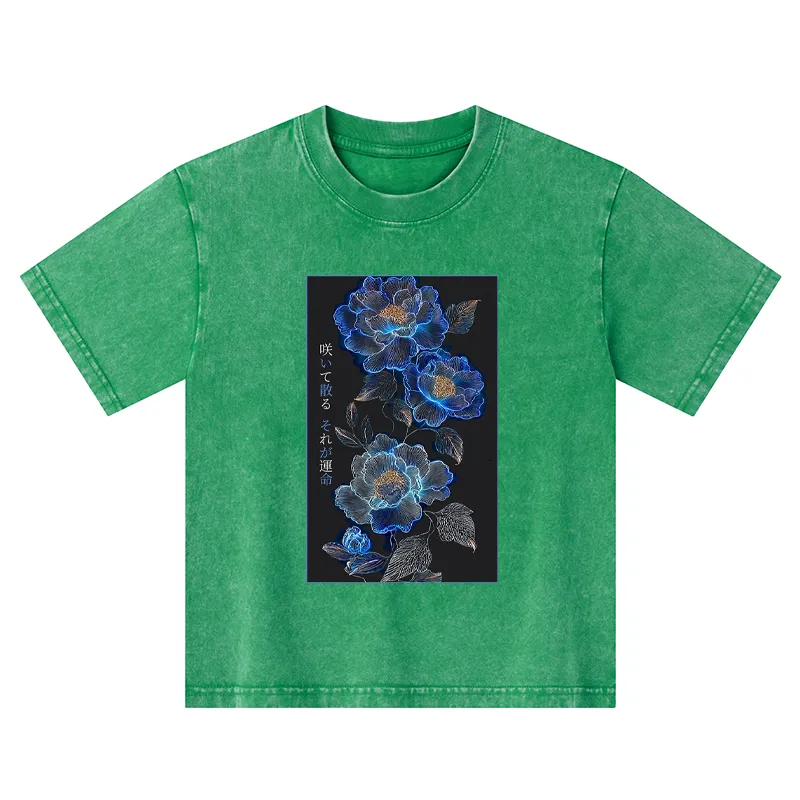 Tokyo-Tiger The Sea Of Flowers In The Darkness Kids Washed T-Shirt