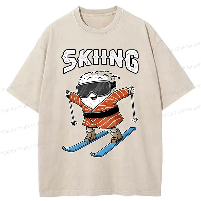 Tokyo-Tiger Sushi Ski Japan Washed T-Shirt
