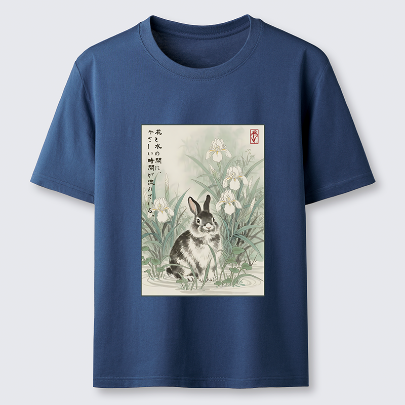 Tokyo-Tiger Little Rabbit Beneath the Blooming Irises Classic T-Shirt