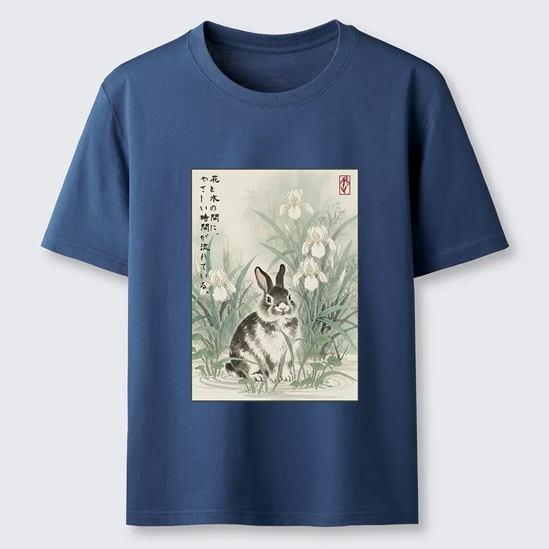 Tokyo-Tiger Little Rabbit Beneath the Blooming Irises Classic T-Shirt