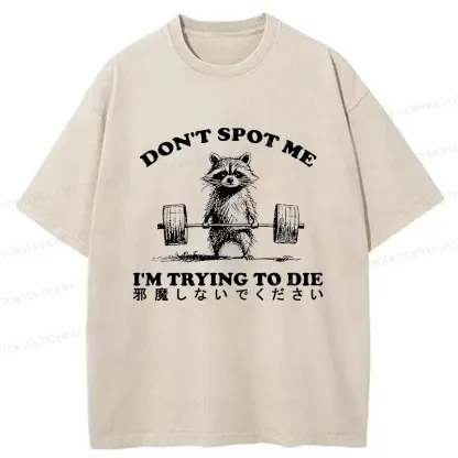 Tokyo-Tiger Fitness Raccoon Washed T-Shirt