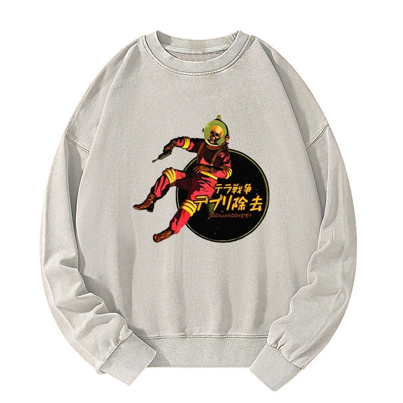 Tokyo-Tiger Skeleton Astronaut Washed Sweatshirt Sale