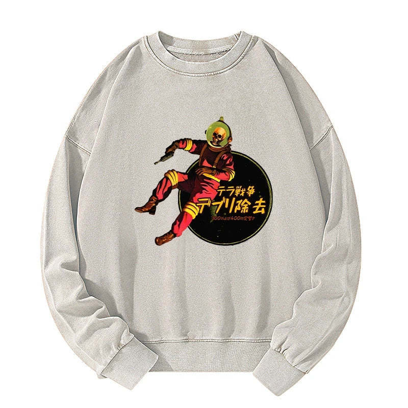 Tokyo-Tiger Skeleton Astronaut Washed Sweatshirt Sale